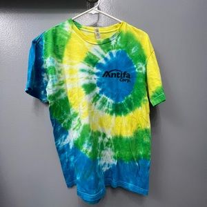 Antifa corp tie dye tee shirt size medium